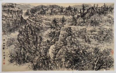 阎敏日记-写生作品《峡谷秋韵》。一个画家能够在自然中随处找到补给自己的供应点，不间断地从哪【图1】