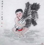 邢建明日志-国画人物画《送财》，《送财双童》，《来财》，《送财童子》，儿【图3】