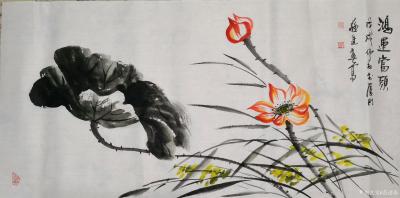 苏进春日记-近期作品：《室静兰香》50x100Cm，作品《鸿运当头》50x100Cm，作品《【图2】