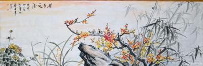 苏进春日记-近期作品：《室静兰香》50x100Cm，作品《鸿运当头》50x100Cm，作品《【图3】