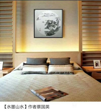 蔡国英日记-《水墨山水》画，尺寸60x60cm
分享：时间长了，
谁是陪你的笨蛋，谁是伤【图1】