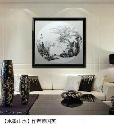 蔡国英日记-《水墨山水》画，尺寸60x60cm
分享：时间长了，
谁是陪你的笨蛋，谁是伤【图2】