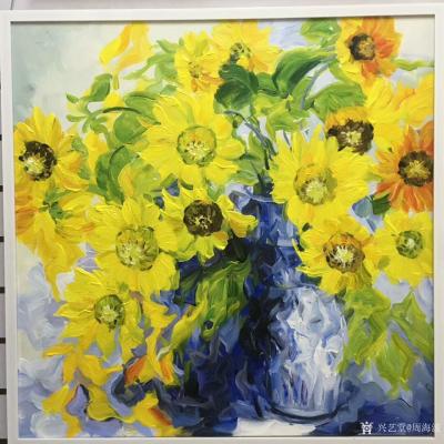 周海波日记-北欧花卉，尺寸 80x80cm，成品油画，欢迎订购【图2】