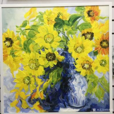 周海波日记-北欧花卉，尺寸 80x80cm，成品油画，欢迎订购【图3】