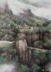 严巍日志-原创作品《云翳大山》60x80cm，《终南人家》68x138【图1】