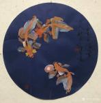 冯增木日志-试验中，以白粉加金粉调色在磁青纸上画鱼如似画水粉画，效果不佳【图3】