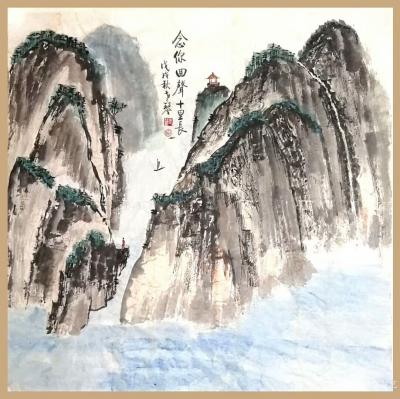 秦发艺日记-念你回声十里长。【老琴表意画】两位文人才子读我的画各作诗一首，请欣赏：
《十里【图1】