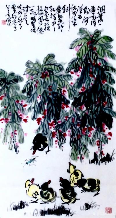 龚光万日记-今作国画《凤仙花》一纸，“洞箫一曲是谁家?河汉西流月半斜。要染纤纤红指甲,金盆夜【图1】