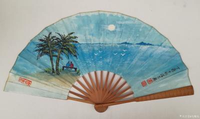 马曙光日记-马曙光书画古诗文折扇《海上生明月，天涯共此时》【图1】