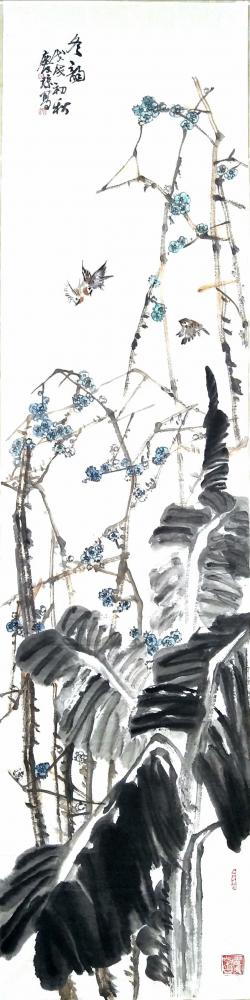 甘庆琼日记-国画写意四季花卉之《春晖》尺寸62x246cm，《金秋》尺寸62x246cm，《【图3】