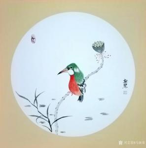 艺术品图片：艺术家马新荣国画作品名称《翠鸟》价格600.00 元