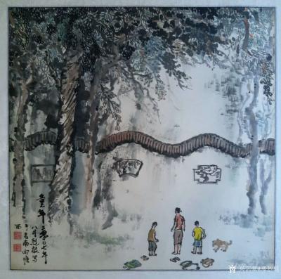 邓烈根日记-分享国画写生新作品《参天古绿》写自明月山千年银杏树林，《千年古树俩姐妹》写于明月【图4】