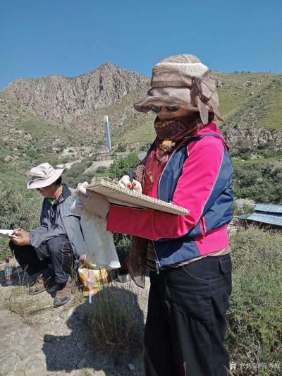 陈秀梅生活-9月8日早上7点半就和画院的付院长王平及同行们一同到宁夏贺兰山小口子写生，虽然背【图6】