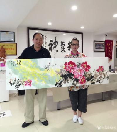 汪琼生活-在黄山卫康作画掠影……创作了《神仙图》，国画花鸟画，尺寸50*60cm，《富贵吉【图6】