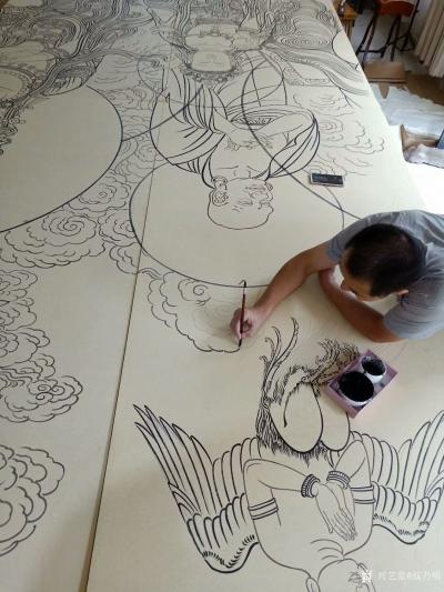 战乃明日记-弥勒说法图线描绘制中。佛出世间以利生为本怀，凡有所作，皆想带给众生安乐，拔除众生【图1】