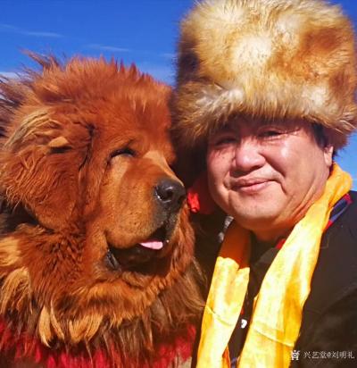 刘明礼生活-我与犬王藏獒的合影【图1】