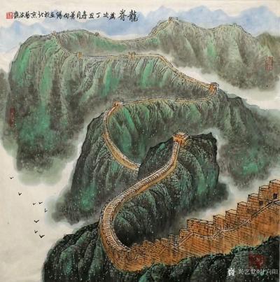 叶向阳日记-翰墨颂中华:《龙脊》国画山水画尺寸六尺斗方98x98cm。恭请亲朋好友共同分享并【图1】