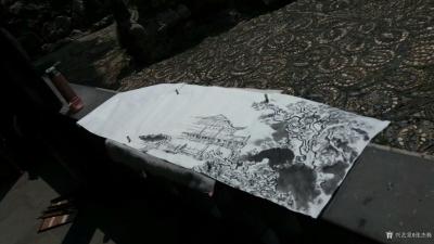 张杰栋日记-扬州何园“水中月”“映月亭”现场写生，当时天热至少有36度。汗流浃背，却乐在其中【图1】