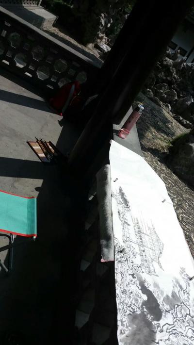 张杰栋日记-扬州何园“水中月”“映月亭”现场写生，当时天热至少有36度。汗流浃背，却乐在其中【图2】