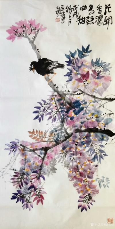 徐立业日记-国画写意花鸟画近作《富贵吉祥》，《花开香浓鸟语曲甜》，《春花时月吉祥图》，《平安【图2】