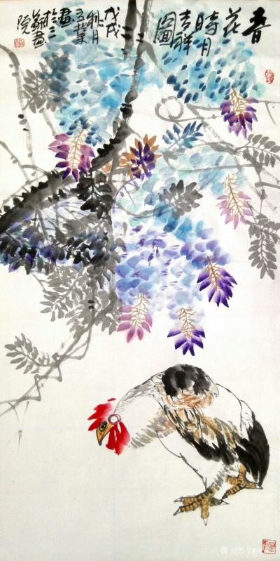 徐立业日记-国画写意花鸟画近作《富贵吉祥》，《花开香浓鸟语曲甜》，《春花时月吉祥图》，《平安【图3】