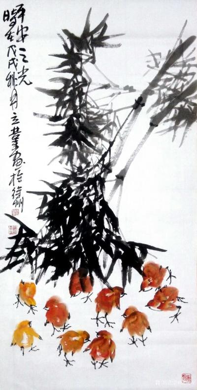 徐立业日记-国画写意花鸟画近作《富贵吉祥》，《花开香浓鸟语曲甜》，《春花时月吉祥图》，《平安【图4】