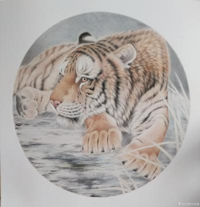 于永强日记-最近作品，50.50  山君，软卡，中秋临近，提前祝福朋友们，中秋快乐。【图3】