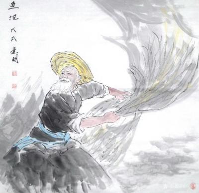 邢建明日记-国画人物画《鱼汛》戊戍年作品，《钟馗醉》戊戍年作品，《春》甲午年作品，《春曲》丁【图1】