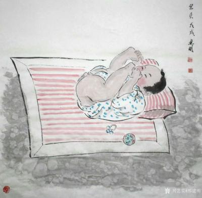 邢建明日记-国画人物画《鱼汛》戊戍年作品，《钟馗醉》戊戍年作品，《春》甲午年作品，《春曲》丁【图6】