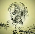 王晓鹏日志-人物速写作品《吴海兰同志在玩手机》，速写与于2018年8月，【图5】