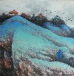 孙逢春日志-国画彩墨山水画《江流天地外，山色有无中》，尺寸2000X50【图4】