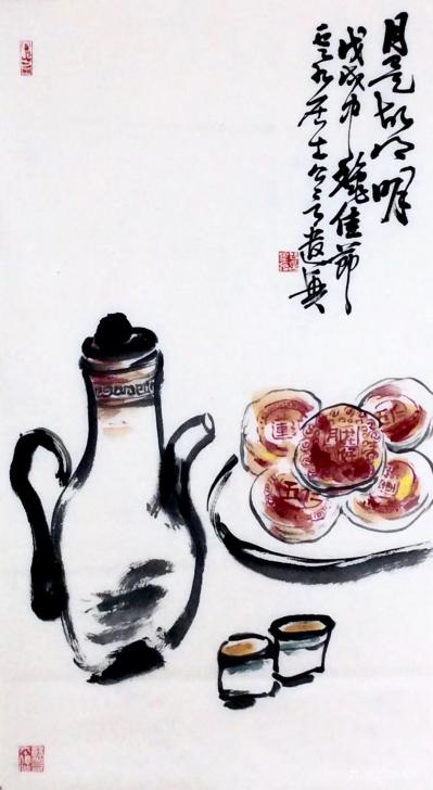 龚光万日记-中秋之际作国画《月是故乡明》，祝福我国内、外朋友中秋佳节快乐！事业兴旺！家庭幸福【图2】