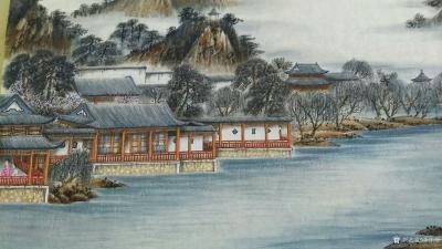 李伟华日记-这幅界画稿己做了多年，画画停停，六七年了，近段时间在中山广场那边己做好了。界画又【图2】