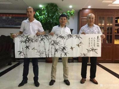 李伟华生活-和佛山美协主席梁根祥老师，讪头书法大家梁德洲老师在东莞即席挥毫。多谢东莞梁会长热【图4】