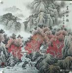 谷风日志-国画山水画近期作品5幅《春江水平》，《春江帆影》，《绿潭映云【图5】