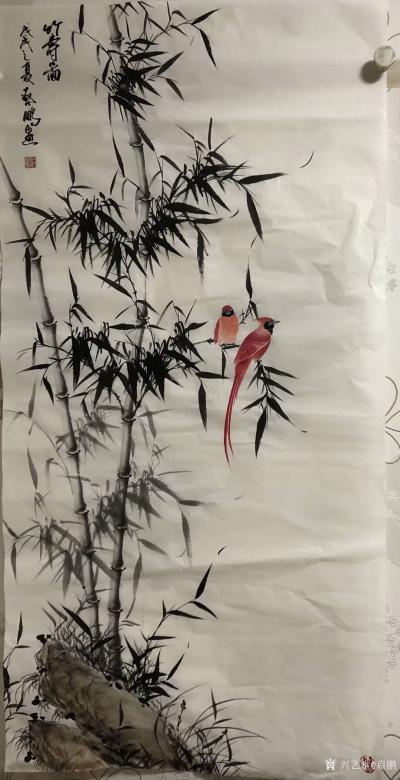 启鹏日记-国画花鸟画竹系列作品《竹寿图》，新作，尺寸四尺68x138cm，《节节高》，尺寸【图1】