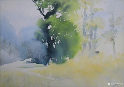 冯保民日记-水彩画《乡间》系列作品欣赏，四开原创小品5幅，体味书写的快乐……【图3】