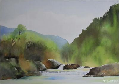 冯保民日记-水彩画《乡间》系列作品欣赏，四开原创小品5幅，体味书写的快乐……【图4】