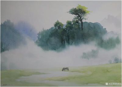 冯保民日记-水彩画《乡间》系列作品欣赏，四开原创小品5幅，体味书写的快乐……【图5】