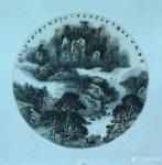 刘应雄日志-刘应雄「永州八记」团扇国画山水画作品欣賞:《小石潭记》，《始【图3】