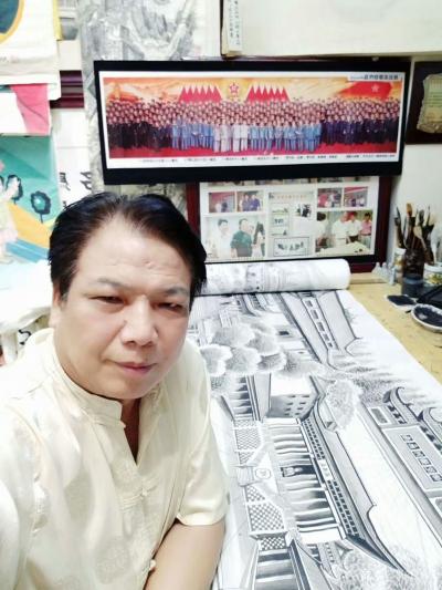 肖业炎日记-正在创作工笔建筑群百米长卷作品:深圳古城建筑，图为深圳市布吉的“甘坑小镇”，分享【图8】