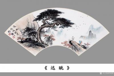 罗树辉日记-一批国画山水扇面集中看《黄山人字瀑》、《远眺》、《迥响》、《松鹤寿》、《灵猴观海【图3】