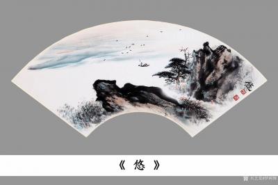 罗树辉日记-一批国画山水扇面集中看《黄山人字瀑》、《远眺》、《迥响》、《松鹤寿》、《灵猴观海【图7】