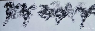 马新荣收藏-收藏到著名画家楼进勇老师的国画《八骏雄风图》[耶]【图1】