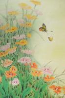 艺术家韩梅日记:新作工笔花鸟画《繁花似锦》，尺寸四尺整张68x138cm，附【图1】