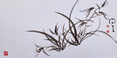 周牧天日记-周牧天国画兰花，40幅【图1】