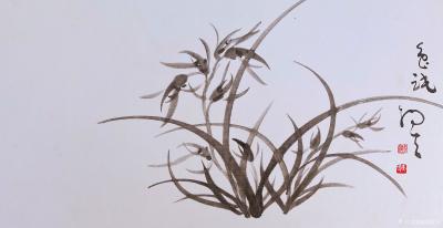 周牧天日记-周牧天国画兰花，40幅【图4】