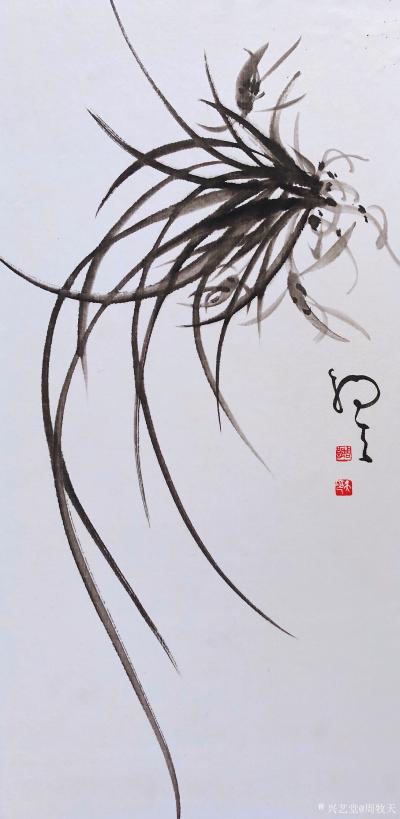 周牧天日记-周牧天国画兰花，40幅【图9】