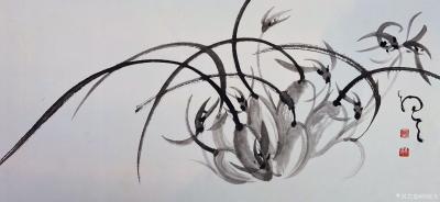 周牧天日记-周牧天国画兰花，40幅【图13】