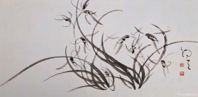 周牧天日记-周牧天国画兰花，40幅【图17】